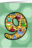 Happy Birthday - Nine Years Old card