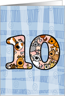 Happy Birthday - Ten Years Old card