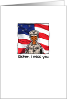 Sister - Army - Miss you card