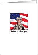 Sister - Army - Miss you card