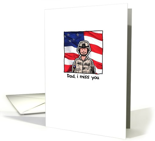 Dad - Army Combat - Miss you card (819693)