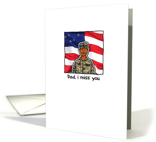 Dad - Marine - Miss you card (819696)