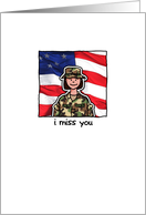 female soldier - Miss you card