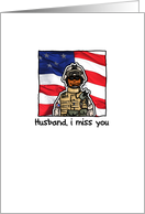 Husband - Army Combat Armor - Miss you card