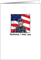 Husband - Navy - Miss you card