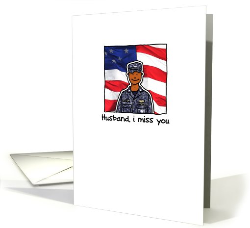 Husband - Navy - Miss you card (821591)