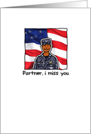 Partner - Navy - Miss you card