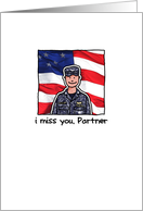 Partner - Navy - Miss you card