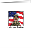 Partner - female soldier - Miss you card
