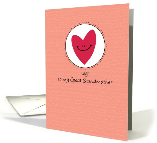 Hugs to my Great Grandmother - heart - Get Well card (822948)