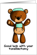 Tonsillectomy - Scrub Bear - Get Well card