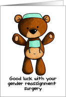 Gender Reassignment Surgery - Scrub Bear - Get Well card