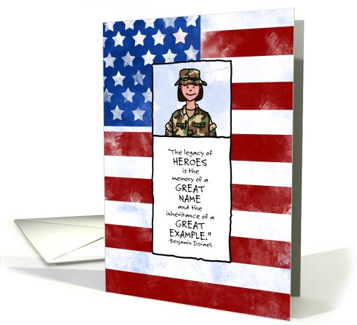 Female Soldier - Memorial Day card (824562)