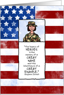 Female Soldier - Memorial Day card