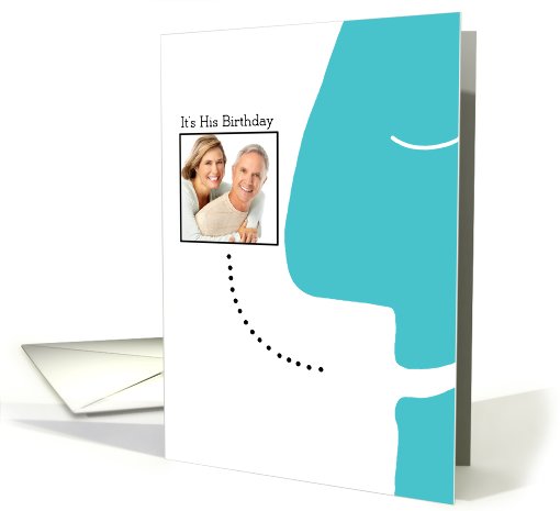 For Him - Modern Birthday Party Invitation - Personalized Photo card