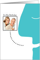 For Him - Modern Birthday Party Invitation - Personalized Photo card