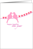 First Wedding Anniversary - Doves and Hearts card