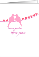 Third Wedding Anniversary - Doves and Hearts card