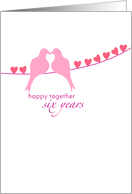 Sixth Wedding Anniversary - Doves and Hearts card