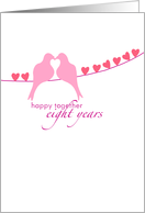 Eighth Wedding Anniversary - Doves and Hearts card