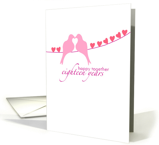 Eighteenth Wedding Anniversary - Doves and Hearts card (833347)
