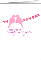Twenty-Second Wedding Anniversary - Doves and Hearts card
