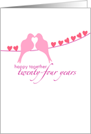 Twenty-Fourth Wedding Anniversary - Doves and Hearts card