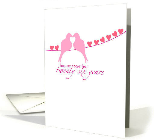 Twenty-Sixth Wedding Anniversary - Doves and Hearts card (833357)