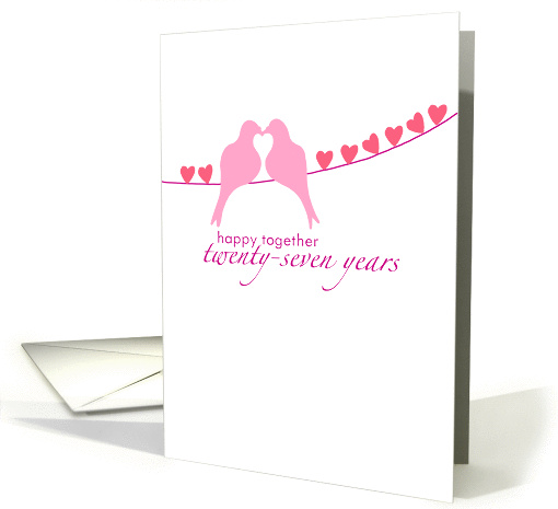 Twenty-Seventh Wedding Anniversary - Doves and Hearts card (833358)