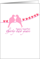 Thirty-Second Wedding Anniversary - Doves and Hearts card