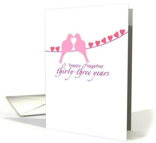 Thirty-Third Wedding Anniversary - Doves and Hearts card (833377)