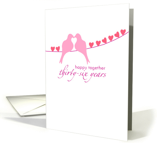 Thirty-Sixth Wedding Anniversary - Doves and Hearts card (833394)