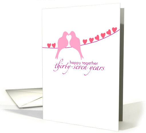 Thirty-Seventh Wedding Anniversary - Doves and Hearts card (833397)