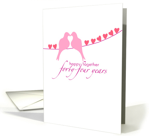 Forty-Fourth Wedding Anniversary - Doves and Hearts card (833410)