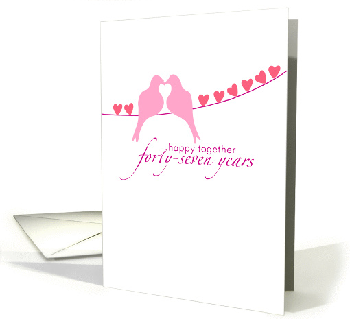 Forty-Seventh Wedding Anniversary - Doves and Hearts card (833416)