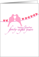 Forty-Eighth Wedding Anniversary - Doves and Hearts card