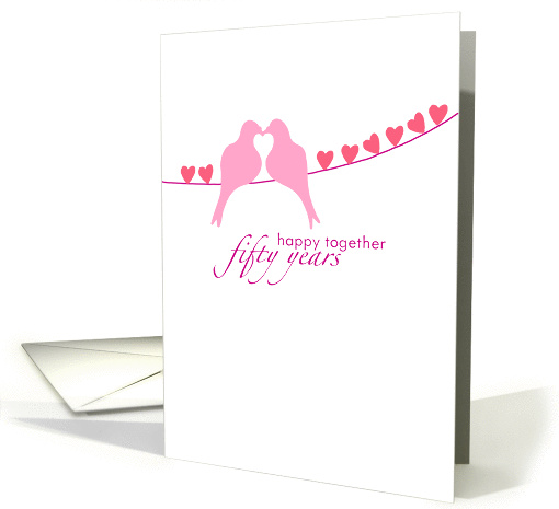 Fiftieth Wedding Anniversary - Doves and Hearts card (833422)