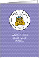 Boo Hoo Owl Cancer - Encouragement for Cancer Patient card
