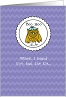 Flu - Owl - Get Well card