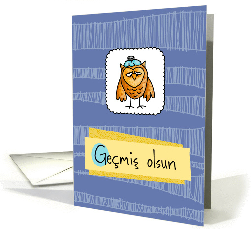 Geçmiş olsun - owl - Get well in Turkish card (846972)