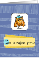 Que te mejores pronto - owl - Get well in Spanish card