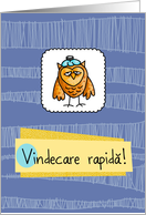 Vindecare rapidă - owl - Get well in Romanian card