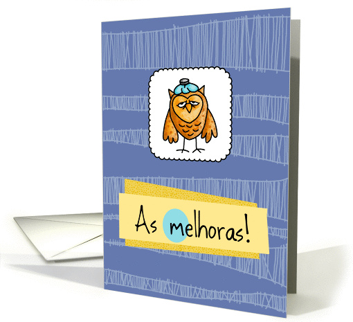 As melhoras - owl - Get well in Portuguese card (846985)