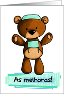 As melhoras - scrub bear - Get well in Portuguese card