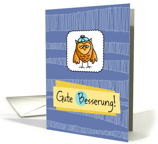 Gute Besserung - owl - Get well in German card (847024)