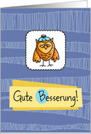Gute Besserung - owl - Get well in German card
