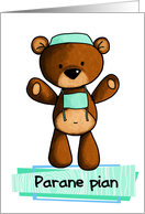 Parane pian - bear - Get well in Finnish card