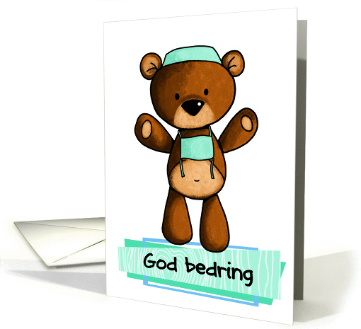 God bedring - bear - Get well in Danish and Norwegian card (847039)