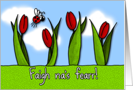 Faigh na’s fearr - tulips - Get well in Scottish Gaelic card