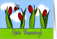 Gute Besserung! - tulips - Get well in German card